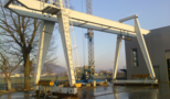 Double girder gantry crane load capacity 20/4 tons in production